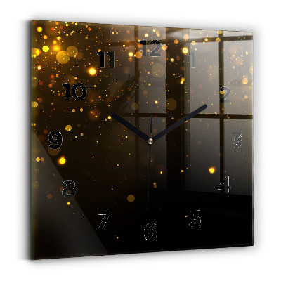 Ceas pătrat de perete din sticlă Polen auriu