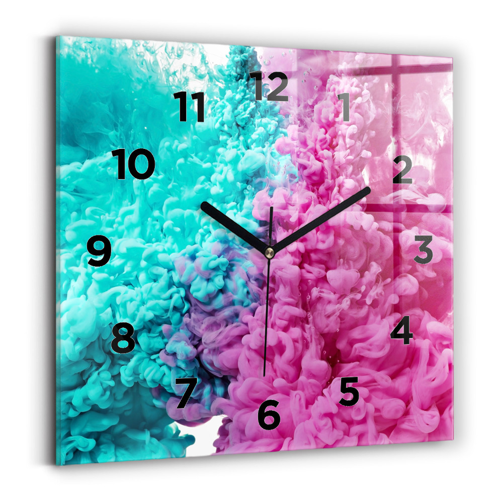 Ceas de sticlă pe perete pătrat Artă modernă – pete