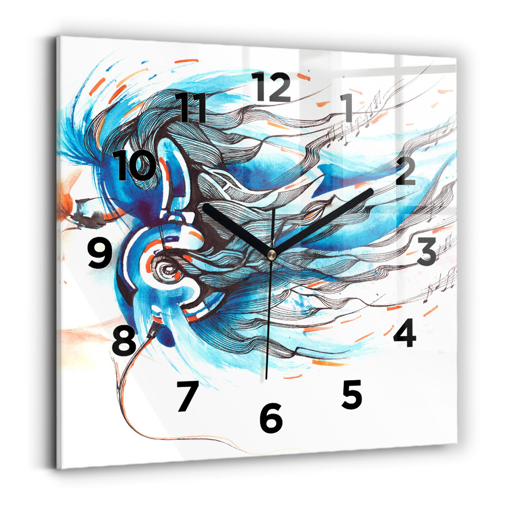 Ceas din sticlă pătrat Ilustrație pentru căști