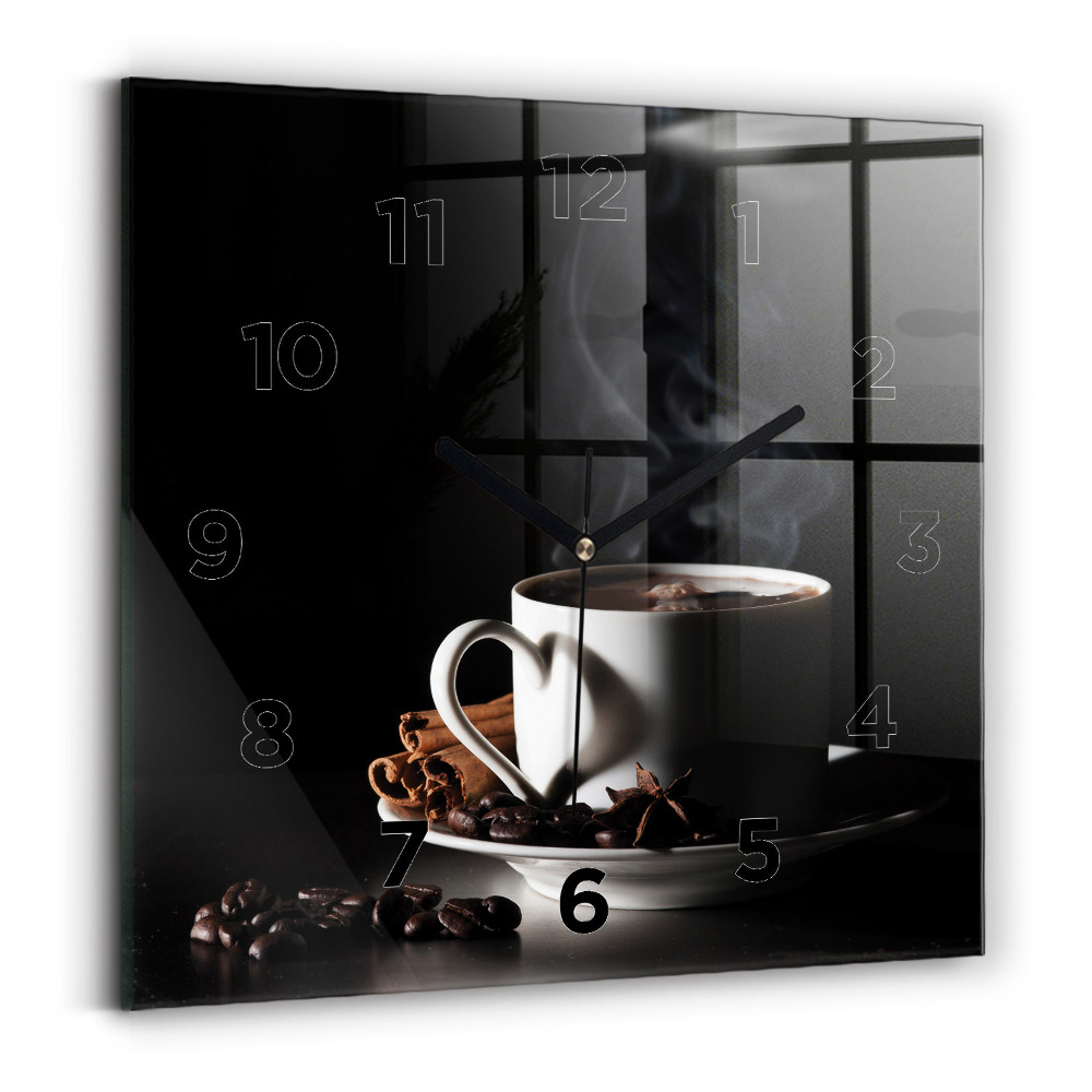 Ceas din sticlă pătrat ceașcă de cafea