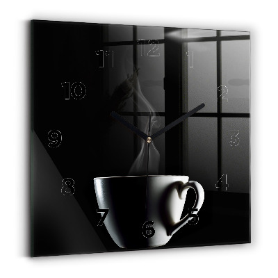 Ceas din sticlă pătrat ceașcă de cafea