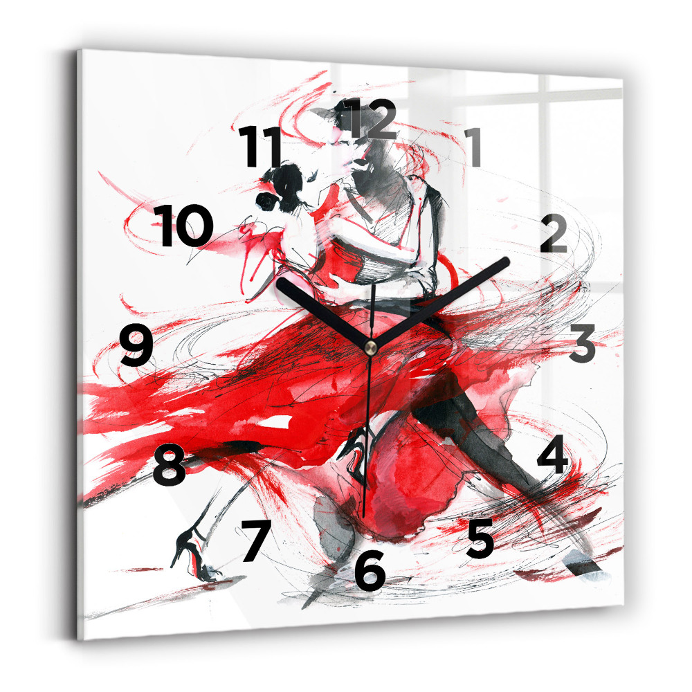 Ceas din sticlă pătrat Cuplu dansator