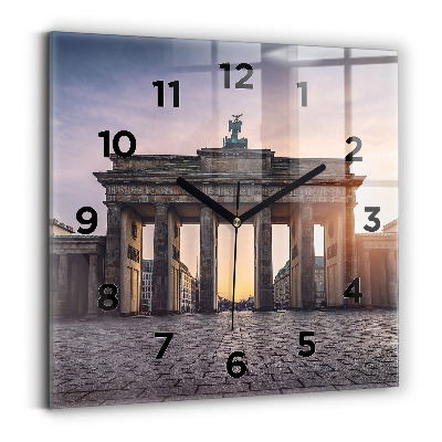 Ceas pătrat de perete din sticlă Poarta Brandenburg