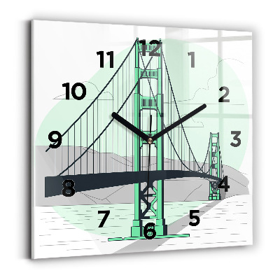 Ceas din sticlă pătrat Podul Verde