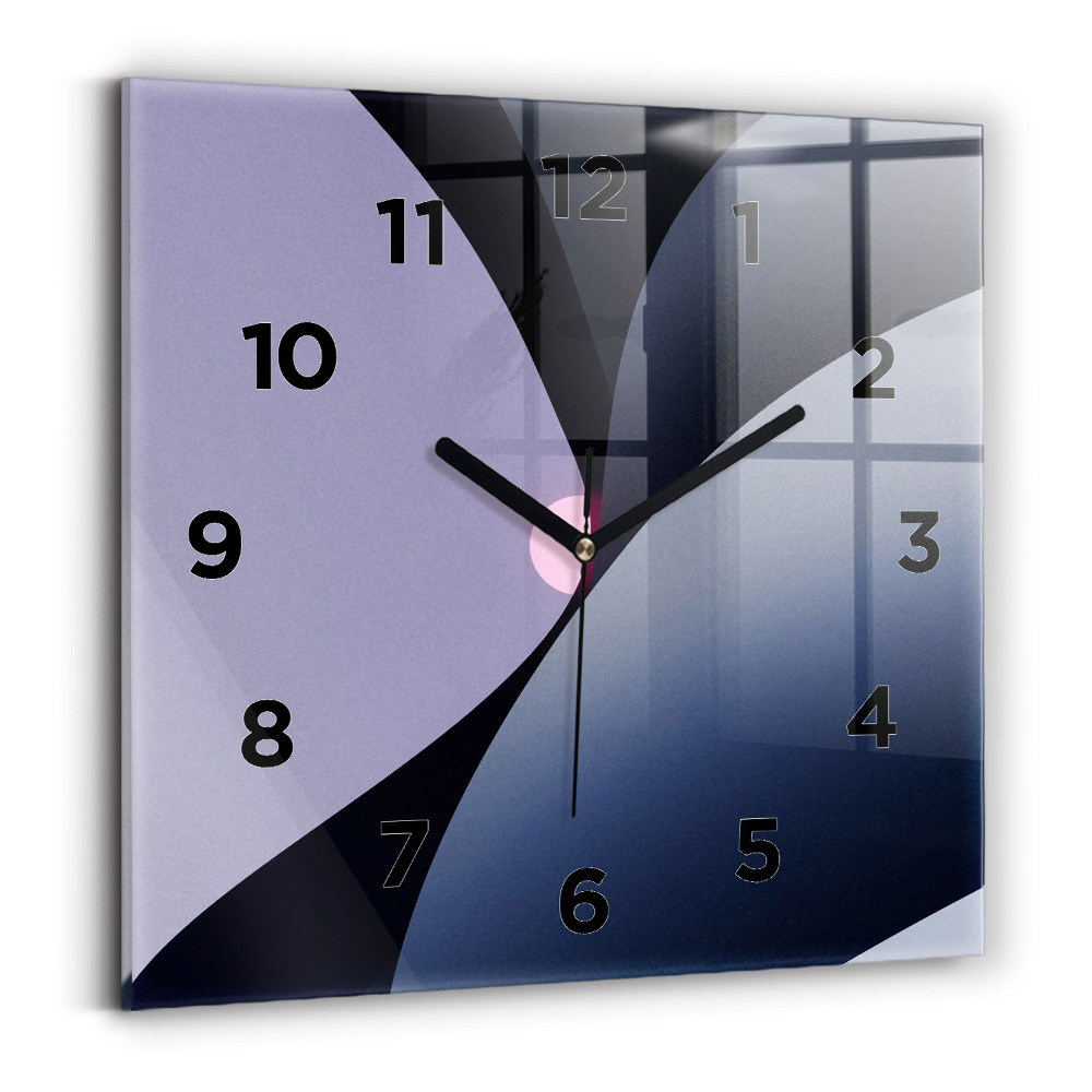 Ceas perete din sticlă pătrat Abstracția soarelui