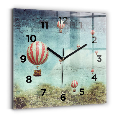 Ceas din sticlă pătrat Baloane pictate