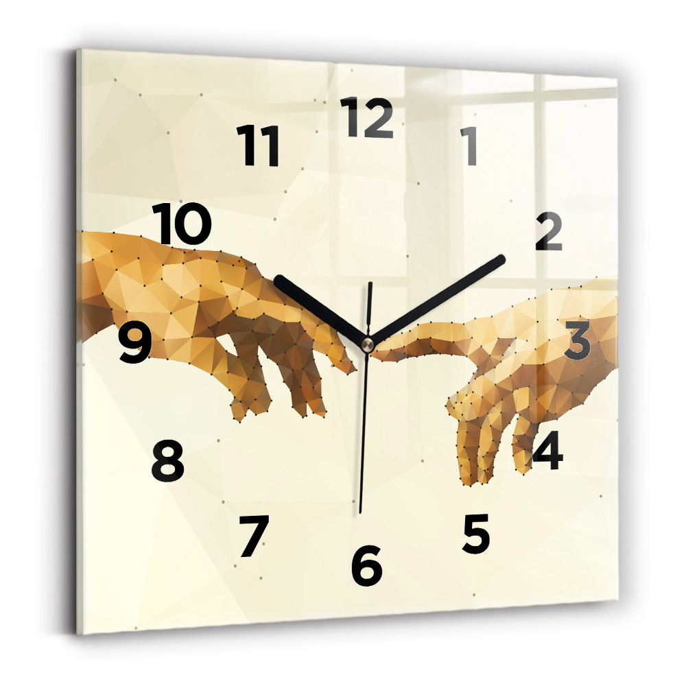 Ceas din sticlă pătrat Crearea lui Adam