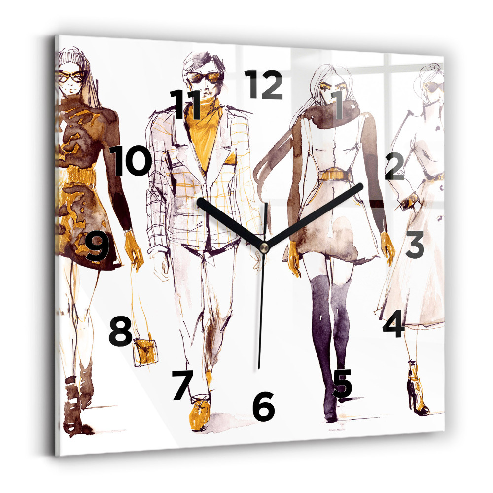 Ceas de sticlă pe perete pătrat Femeie și bărbat