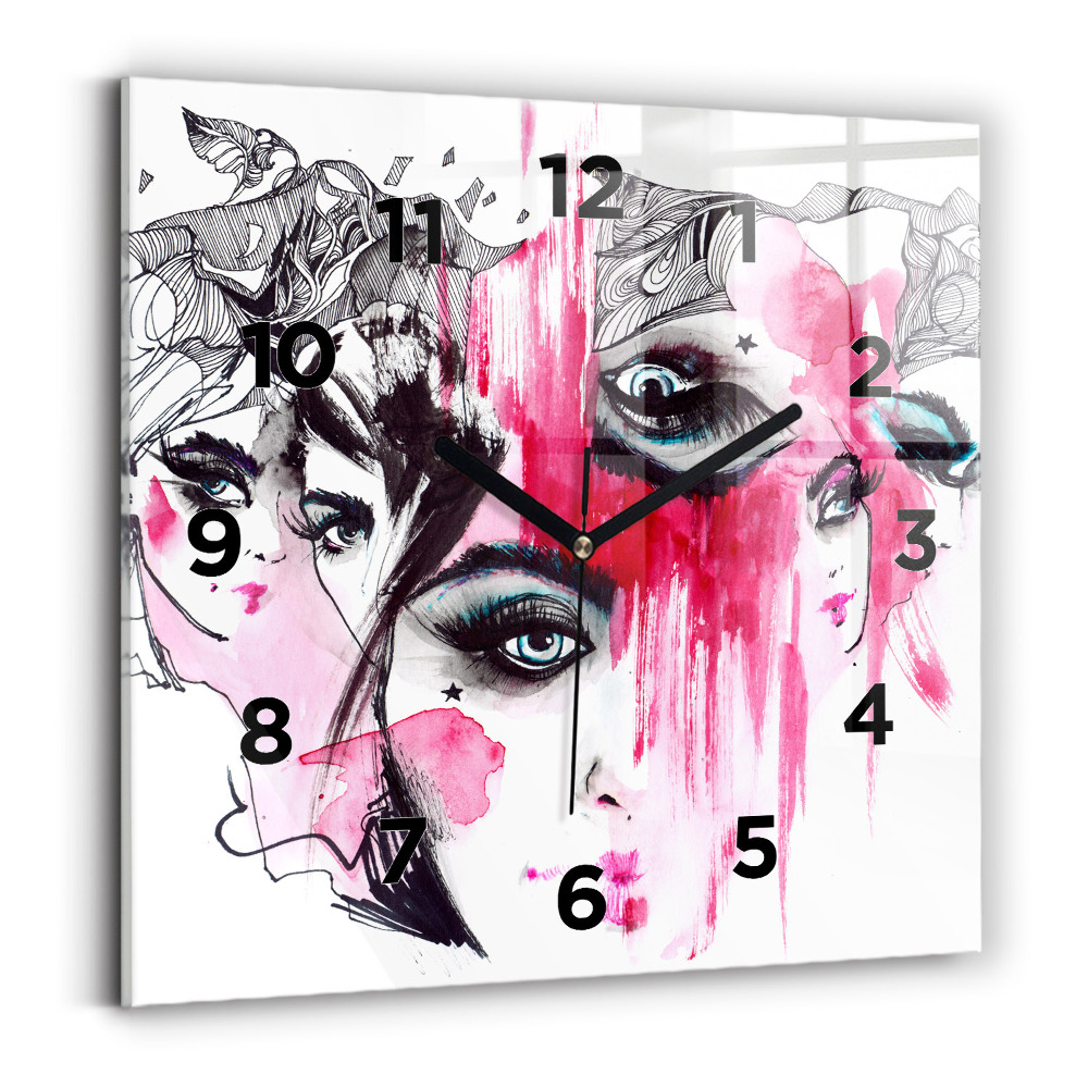 Ceas din sticlă pătrat Multe fețe ale abstracției