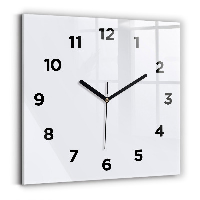 Ceas din sticlă pătrat alb