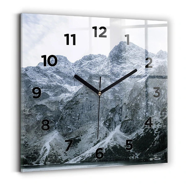 Ceas de sticlă pe perete pătrat Morskie Oko în Munții Tatra