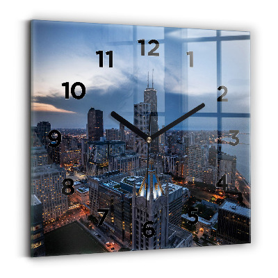 Ceas pătrat de perete din sticlă Fotografie din Chicago