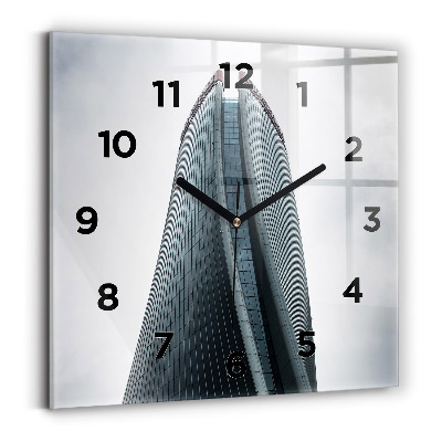 Ceas pătrat de perete din sticlă Zgârie-nori din Milano