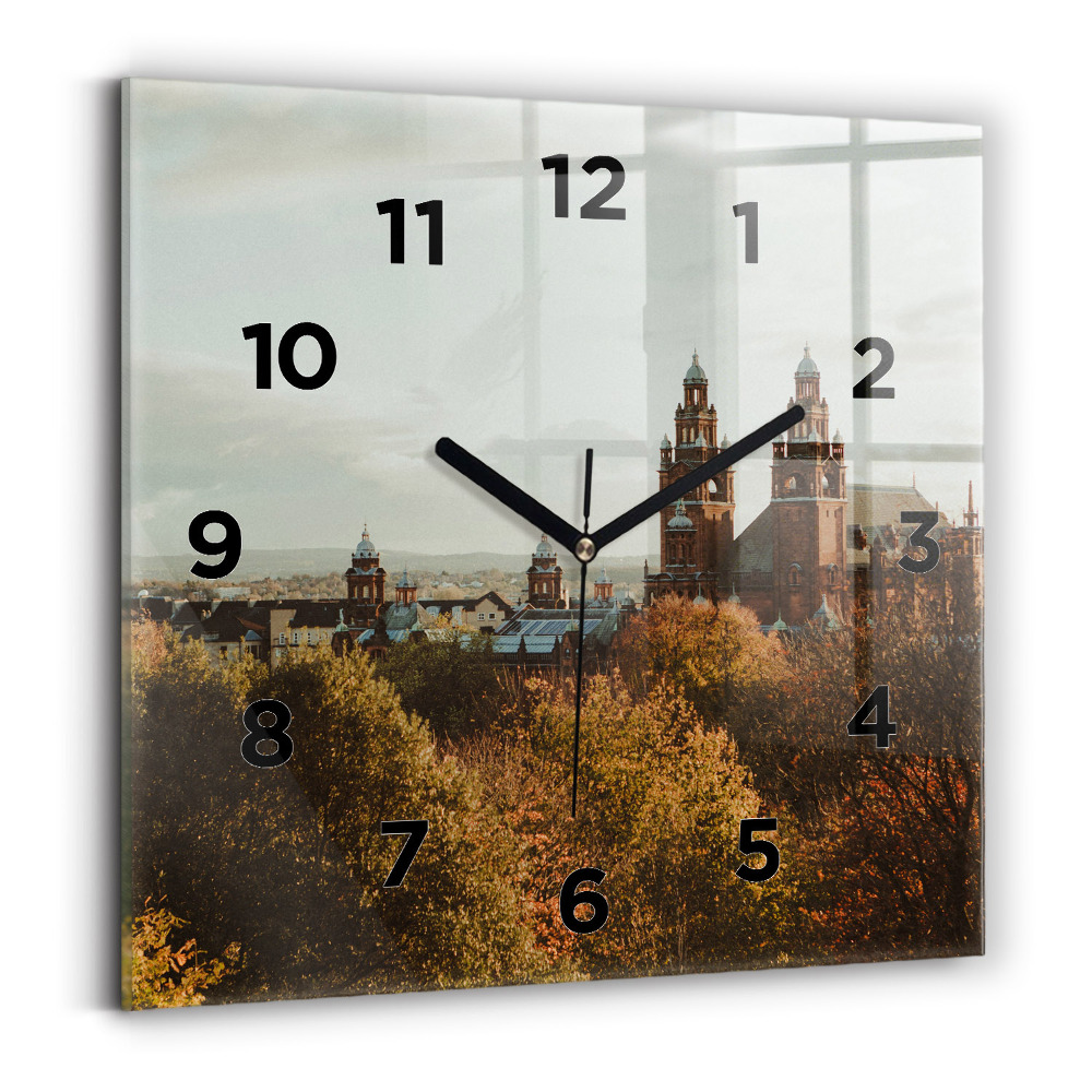 Ceas pătrat de perete din sticlă Galeria de Artă din Glasgow