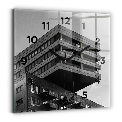 Ceas perete din sticlă pătrat Arhitectura la Amsterdam