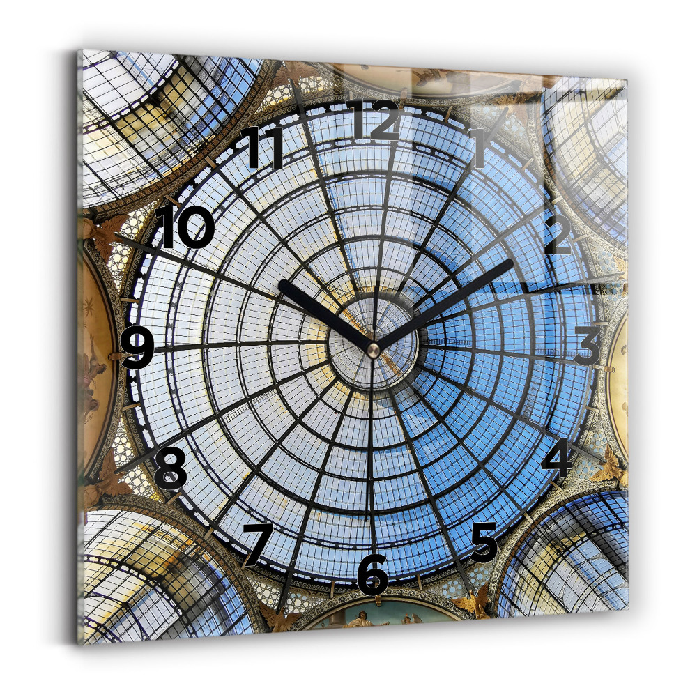 Ceas de sticlă pe perete pătrat Mall din Milano