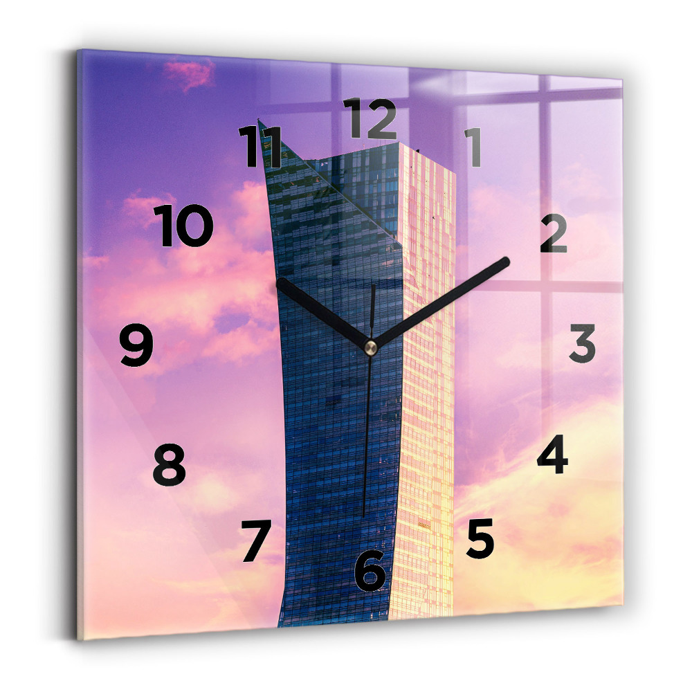 Ceas de sticlă pe perete pătrat Zgârie-nori din Varșovia