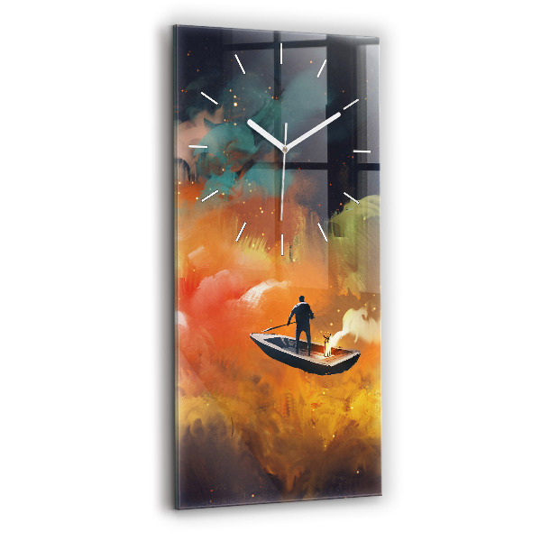 Ceas din sticlă dreptunghiular vertical Imagine Abstractă