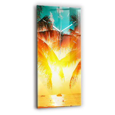 Ceas perete din sticlă dreptunghiular Vacante Odihna Vara