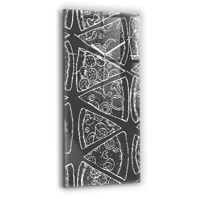 Ceas perete din sticlă dreptunghiular Pizza Pictata