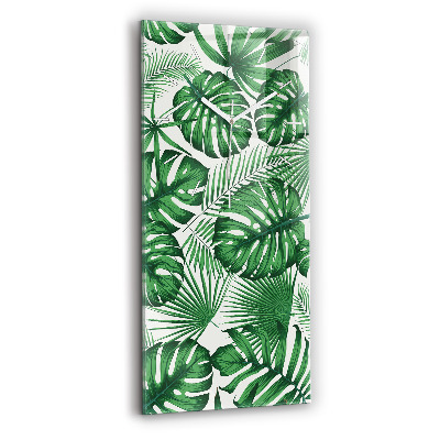 Ceas de sticlă pe perete vertical Monstera Pleacă