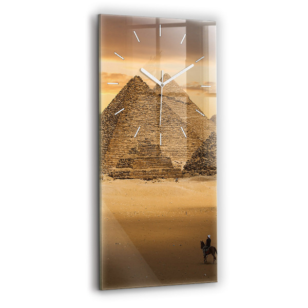 Ceas perete din sticlă dreptunghiular Piramide Și Apus