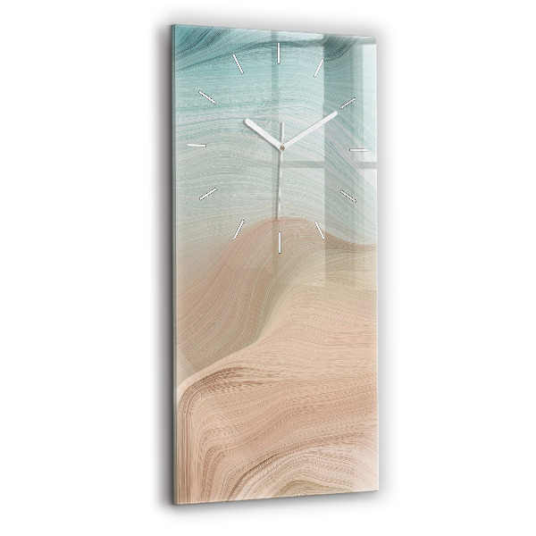 Ceas de sticlă pe perete vertical Abstracția Valurilor