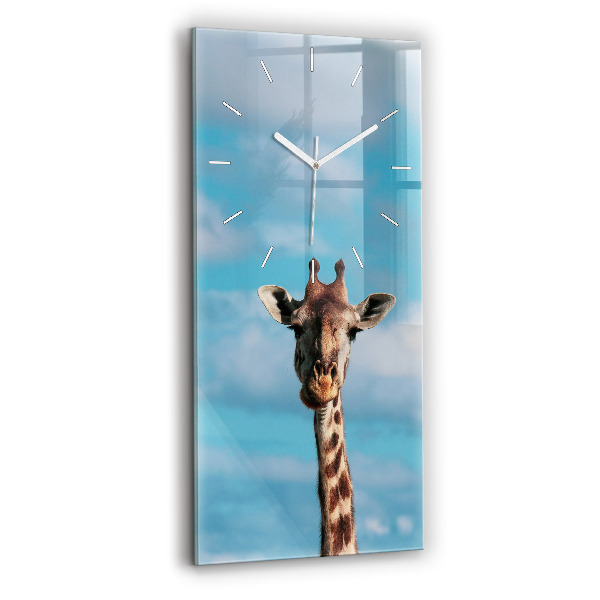 Ceas din sticlă dreptunghiular vertical Capul Unei Girafe Pe Cer