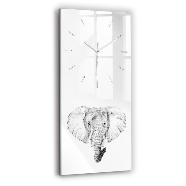 Ceas vertical de perete din sticlă Cap De Elefant Grafic