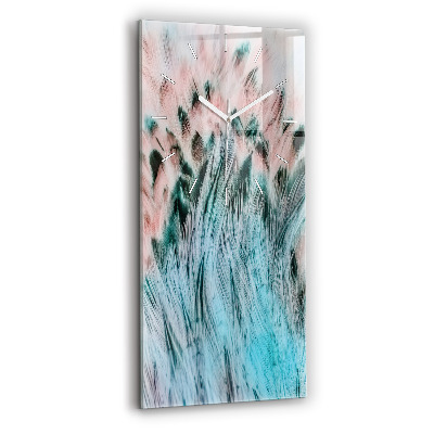 Ceas perete din sticlă dreptunghiular Pene Colorate