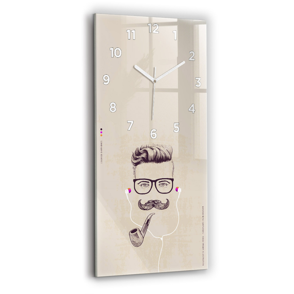 Ceas de sticlă pe perete vertical Bărbat Cu Pipă