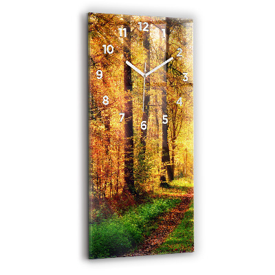 Ceas din sticlă dreptunghiular vertical Peisaj De Pădure De Toamnă