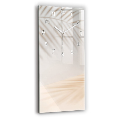 Ceas perete din sticlă dreptunghiular Abstracție Cremoasă