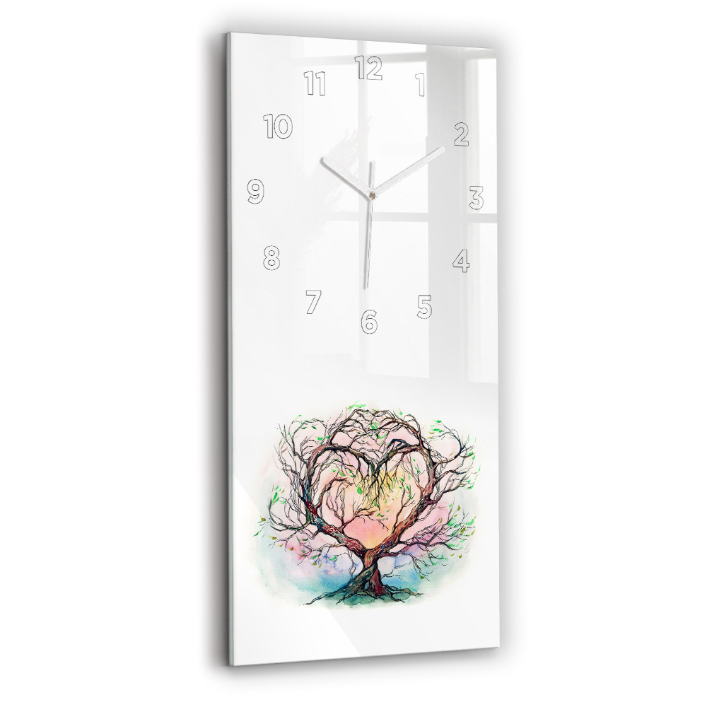 Ceas din sticlă dreptunghiular vertical Inima Copacului Naturii