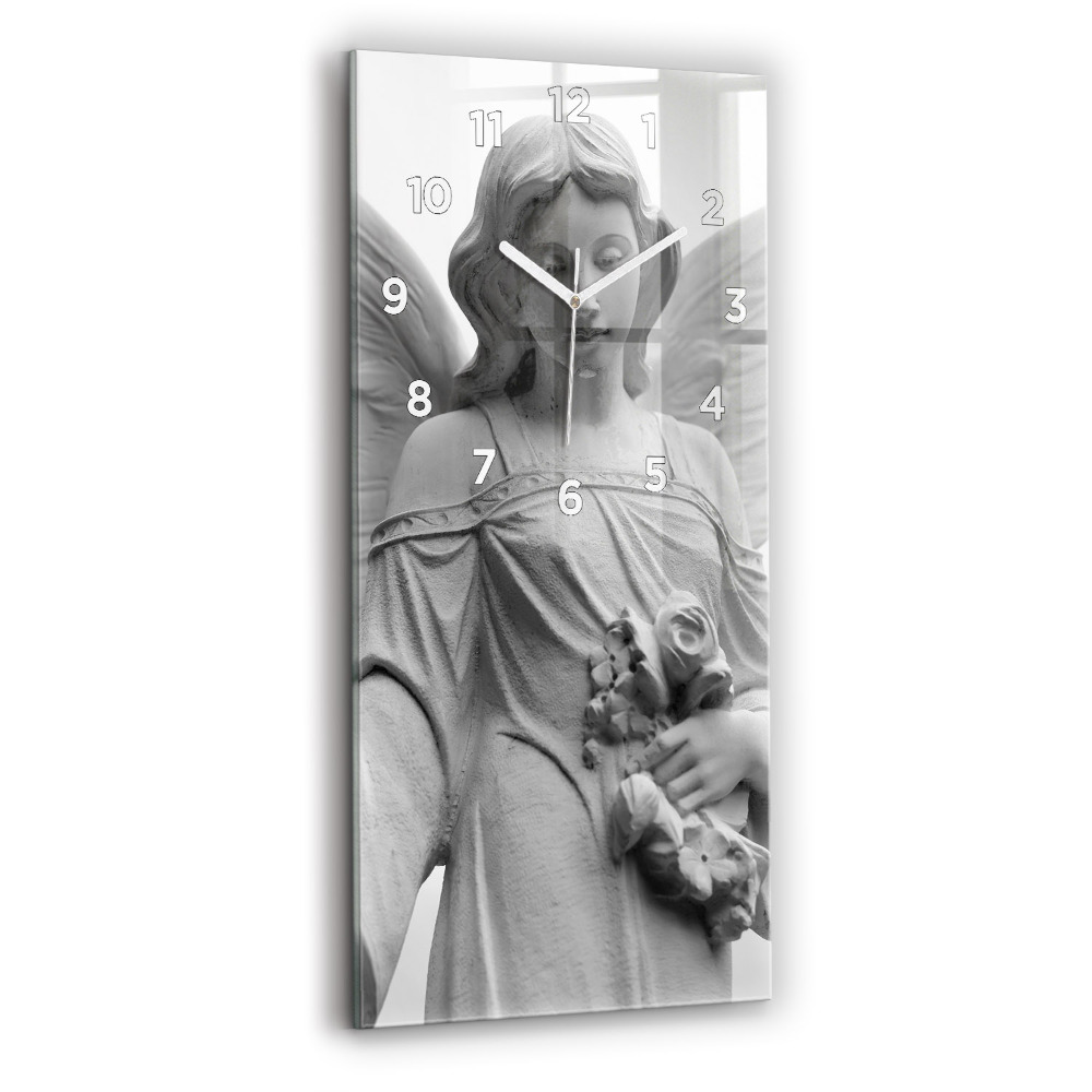Ceas din sticlă dreptunghiular vertical Sculptură De Înger Vechi