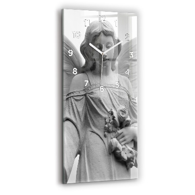 Ceas din sticlă dreptunghiular vertical Sculptură De Înger Vechi