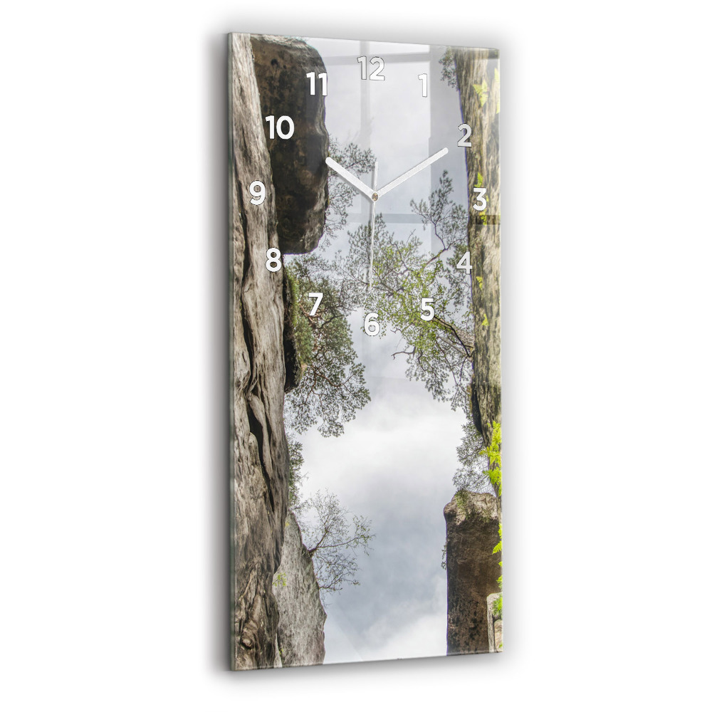 Ceas perete din sticlă dreptunghiular Oraș Rock Din Republica Cehă