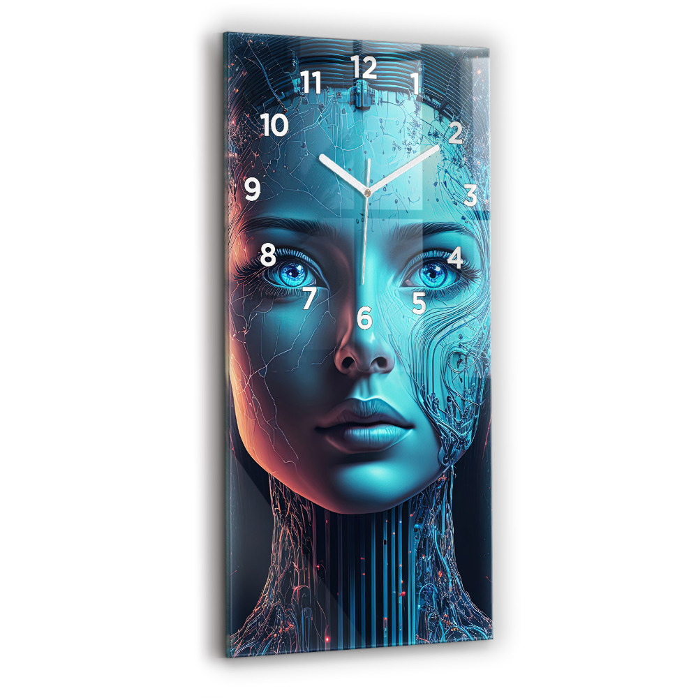 Ceas vertical de perete din sticlă Inteligenţă Artificială