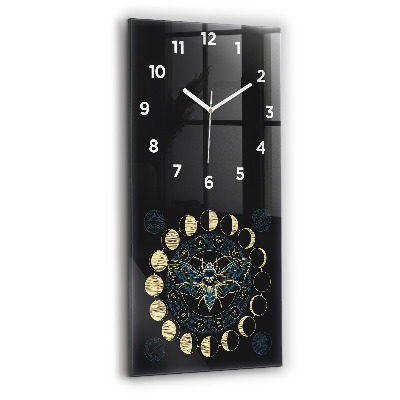 Ceas din sticlă dreptunghiular vertical Fazele Lunii Și Insecte