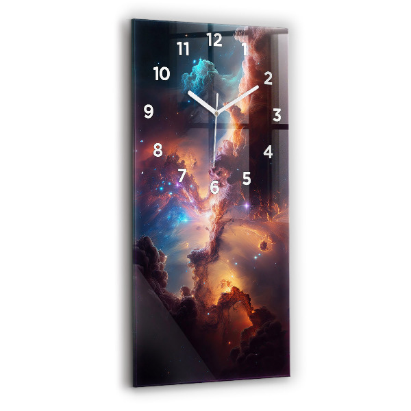 Ceas vertical de perete din sticlă Lumea Cosmică A Stelelor