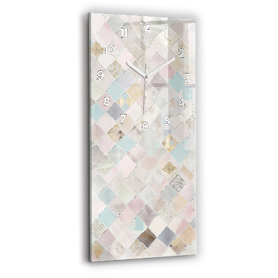 Ceas vertical de perete din sticlă Placi Colorate