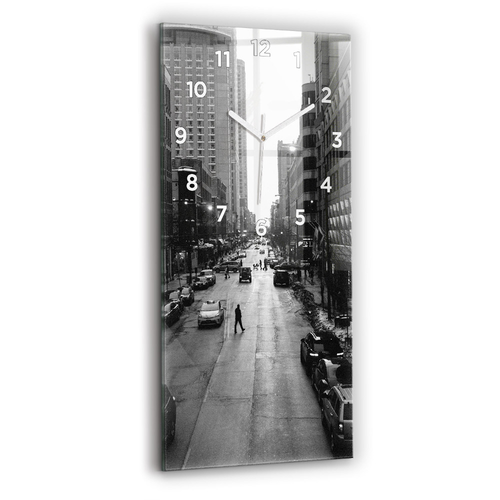 Ceas din sticlă dreptunghiular vertical Străzile Orașului Chicago