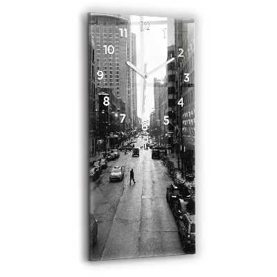 Ceas din sticlă dreptunghiular vertical Străzile Orașului Chicago