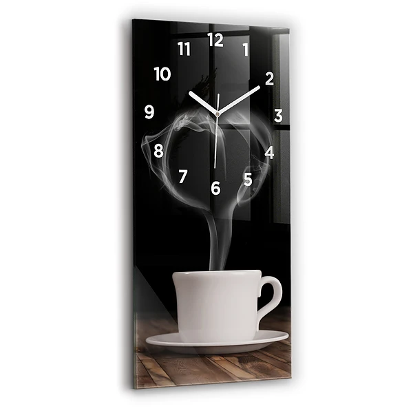 Ceas perete din sticlă dreptunghiular O Ceașcă De Cafea Fierbinte