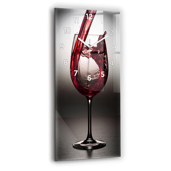 Ceas perete din sticlă dreptunghiular Pahar De Vin