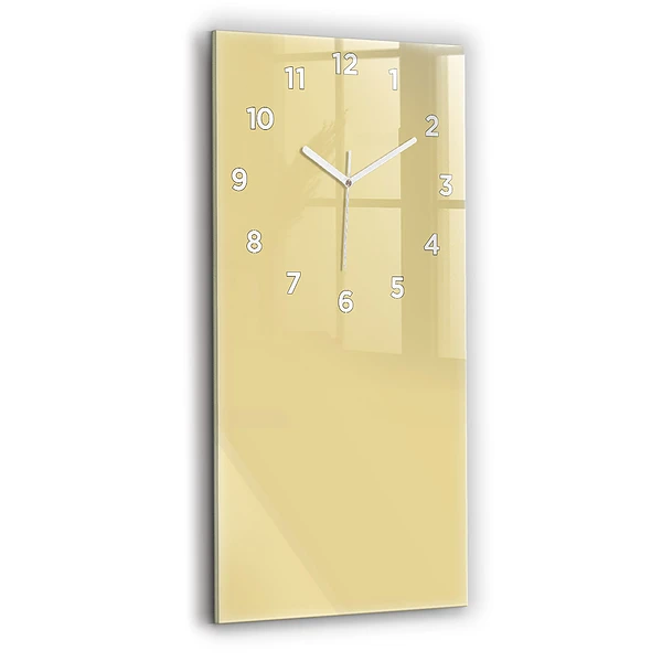 Ceas vertical de perete din sticlă Culoare Crem