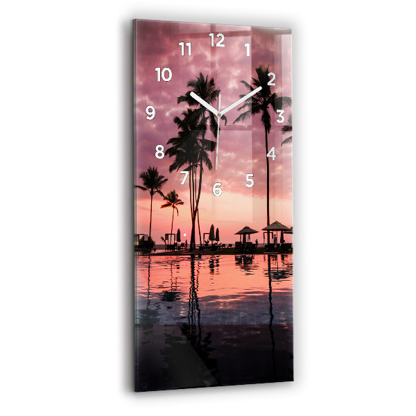 Ceas vertical de perete din sticlă Palmieri Din Hawaii