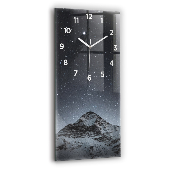 Ceas de sticlă pe perete vertical Munte Sub Stele