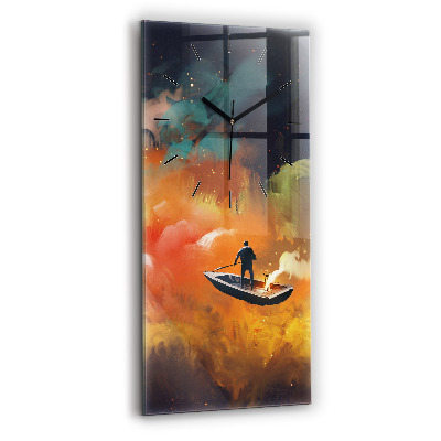 Ceas din sticlă dreptunghiular vertical Imagine abstractă