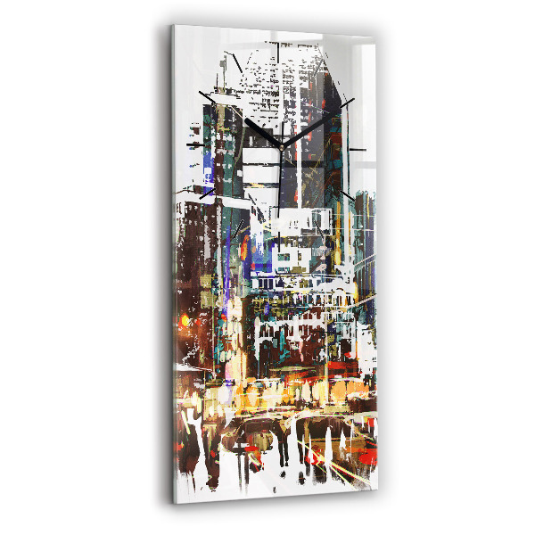Ceas de sticlă pe perete vertical Orașul New York